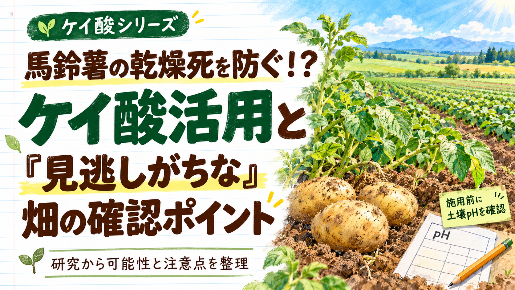 馬鈴薯の乾燥死を防ぐ！？ケイ酸活用と『見逃しがちな』畑の確認ポイント